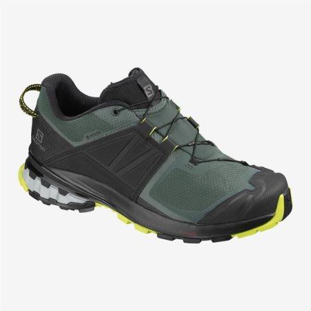 Salomon XA WILD GTX Mens Hiking Shoes Black/Green UK VHCP